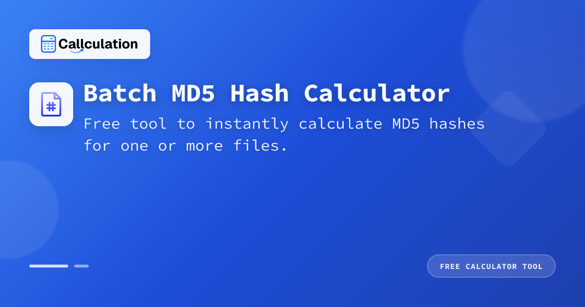 Batch MD5 Hash Calculator – Free File Hasher Online